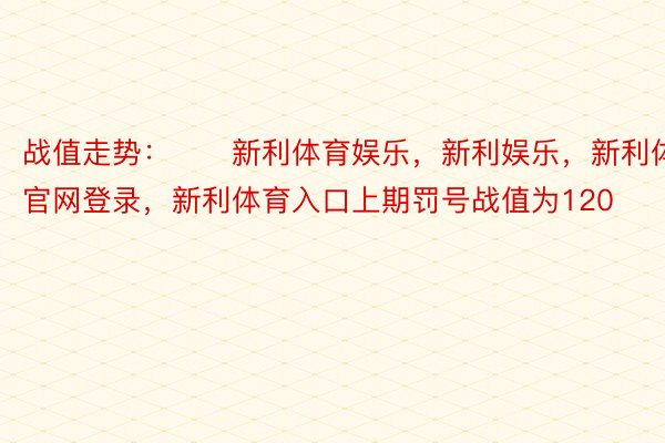 战值走势：　　新利体育娱乐，新利娱乐，新利体育官网登录，新利体育入口上期罚号战值为120